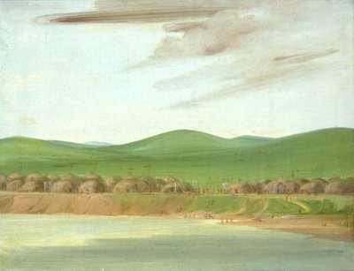 Villaggio Arikara di logge ricoperte di terra, 1600 miglia sopra St. Louis da George Catlin