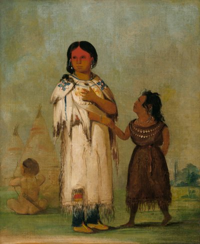 Donna e Bambino Assiniboin, 1832 da George Catlin