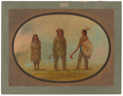 Capo Athapasca, sua moglie e un guerriero da George Catlin