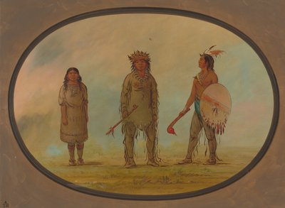 Capo Athapasca, sua moglie e un guerriero da George Catlin