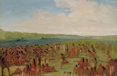 Gioco della palla delle donne, Prairie du Chien, 1835-1836 da George Catlin
