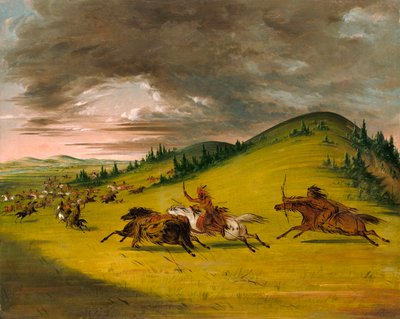 Battaglia tra Sioux e Sac e Fox da George Catlin