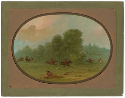 Battaglia tra gli Apache Jiccarilla e i Camanche da George Catlin