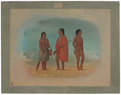 Capo Botocudo, sua moglie e un giovane da George Catlin