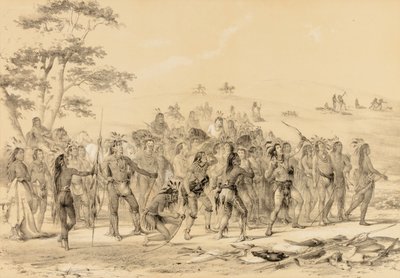 Braves che tirano le frecce - Una gara - n. 24 da George Catlin
