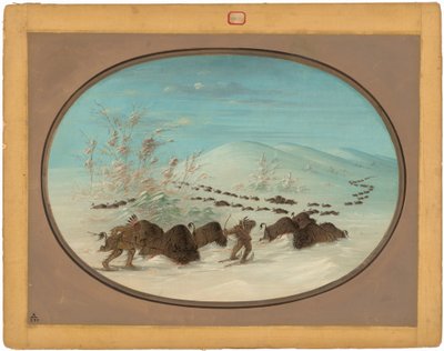 Caccia al Bisonte nella Neve - Ojibbeway da George Catlin