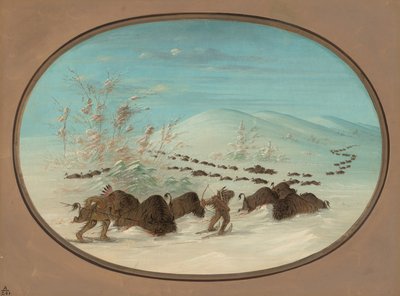 Caccia al bufalo nelle nevi - Ojibbeway da George Catlin