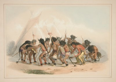 Danza del bufalo, tav. 8 dal Portfolio degli Indiani del Nord America da George Catlin