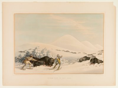 Caccia al bufalo con le racchette da neve - n. 15 da George Catlin
