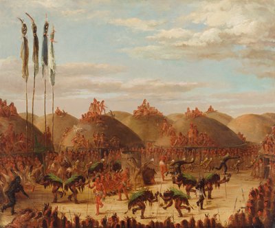 Danza del toro, Cerimonia Mandan O-kee-pa, 1832 da George Catlin
