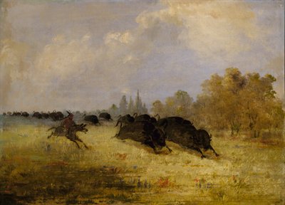 Indiani Caddo a caccia di bufali, Cross Timbers, Texas da George Catlin