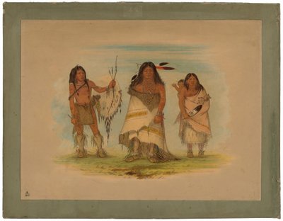 Capo Camanchee, sua moglie e un guerriero da George Catlin