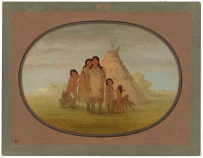 Figli del capo Comanche e wigwam da George Catlin