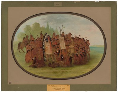 Catlin che dipinge il ritratto di Mah-to-toh-pa - Mandan da George Catlin