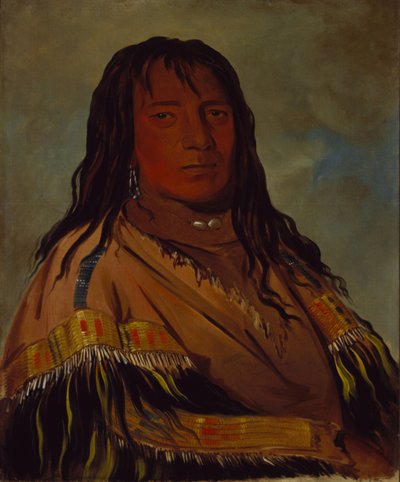 Chá-tee-wah-née-che, Senza Cuore, Capo della Banda Wah-ne-watch-to-nee-nah da George Catlin