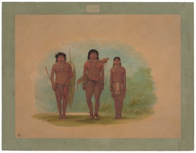 Capo Chaco, sua moglie e un guerriero da George Catlin