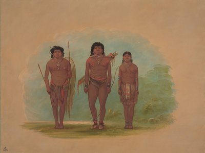 Capo Chaco, sua moglie e un guerriero da George Catlin