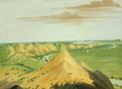 Clay Bluffs, venti miglia sopra i Mandans da George Catlin