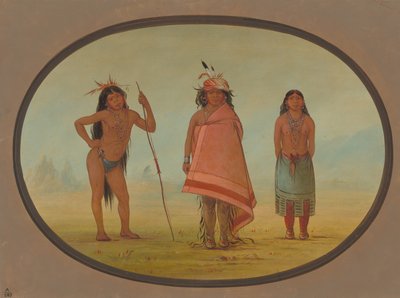 Capo Cochimtee, sua moglie e un guerriero, 1855-1869 da George Catlin