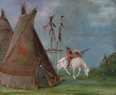 Loggia Comanche di pelli di bufalo da George Catlin