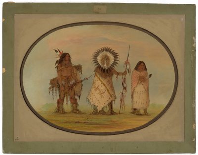 Capo Crow, Sua Moglie e un Guerriero da George Catlin