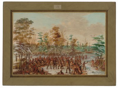 De Tonty che chiede la pace nel villaggio irochese. 2 gennaio 1680 da George Catlin