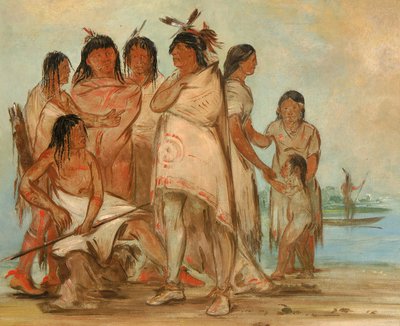 Du-cór-re-a, capo della tribù, e la sua famiglia da George Catlin