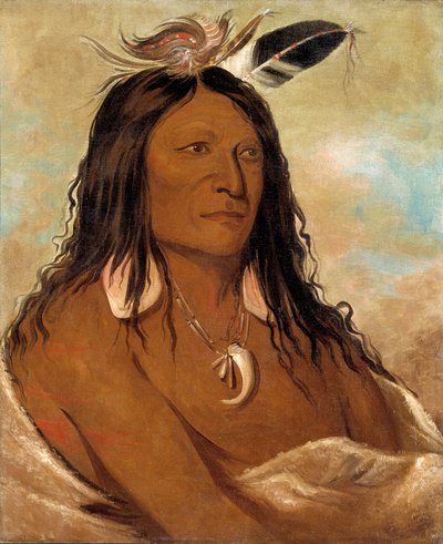 Eé-shah-kó-nee, arco e faretra, primo capo della tribù da George Catlin