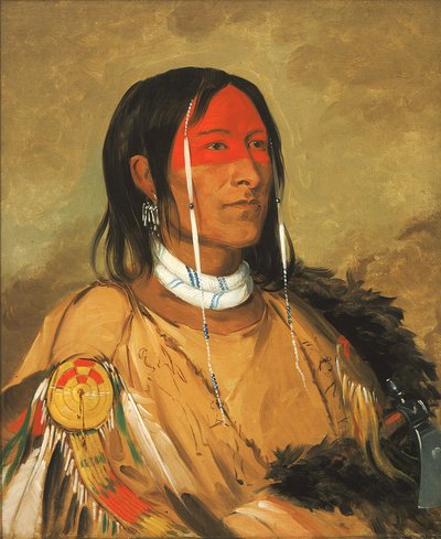 Eeh-tow-wées-ka-zeet, Colui che ha gli occhi dietro di sé (noto anche come Braccio rotto), un coraggioso di primo piano da George Catlin
