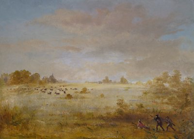 Alce che Pascola in una Prateria Autunnale da George Catlin