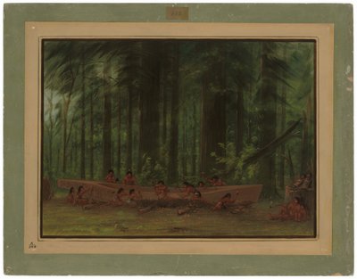 Scavando una canoa - Indiani Nayas da George Catlin