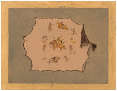 Facsimile di un mantello di dottore Pawnee con disegni professionali fantastici da George Catlin