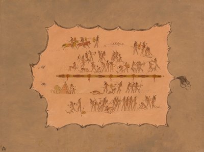 Facsimile di un Mantello Sioux, 1861-1869 da George Catlin