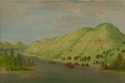 Padre Hennepin lascia il Mississippi per unirsi a La Salle, 8 maggio 1680 da George Catlin