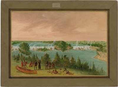 Padre Hennepin e compagni alle cascate di St. Anthony. 1 maggio 1680 da George Catlin