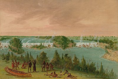 Padre Hennepin e compagni alle cascate di St. Anthony, 1 maggio 1680, 1847-1848 da George Catlin