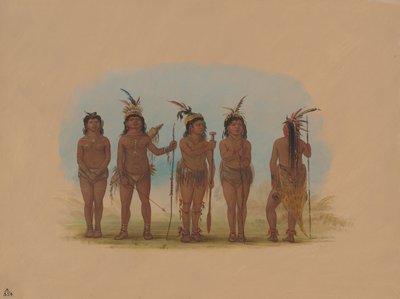 Cinque indiani Caribbe, 1854-1869 da George Catlin
