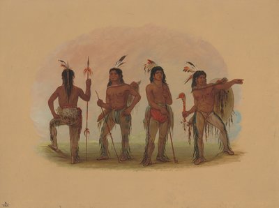Quattro guerrieri Navaho da George Catlin