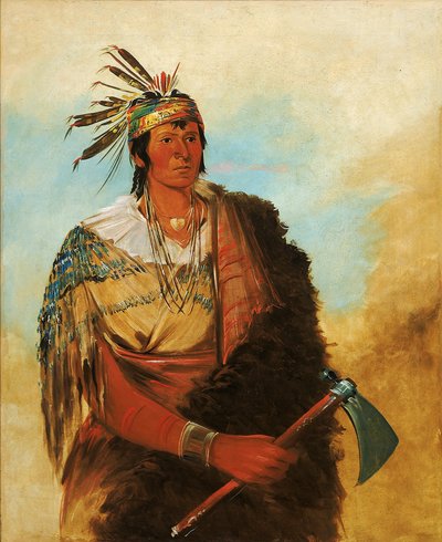 Go-to-ków-páh-ah, sta in piedi da solo, un distinto coraggioso da George Catlin