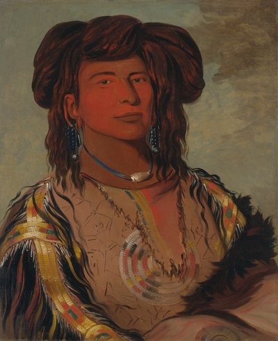 Ha-wón-je-tah, Un Corno, Capo della Tribù Miniconjou, 1832 da George Catlin