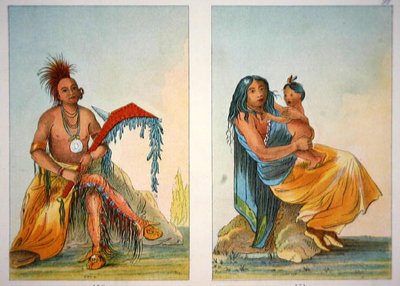 Capo Clermont con sua moglie e suo figlio da George Catlin