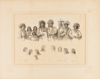 Indiani: 9 torsi maschili e femminili; 9 teste, profili - n. 28 da George Catlin
