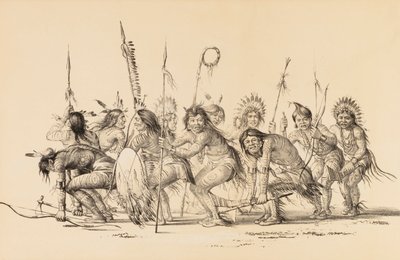 Indiani in cerchio che ballano--no. 30 da George Catlin