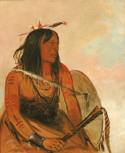 Ish-a-ró-yeh, Colui che porta un lupo, un coraggioso distinto da George Catlin
