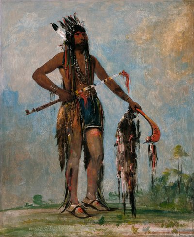 Ka-bés-hunk, Colui che viaggia dappertutto, un guerriero da George Catlin