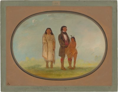 Capo Kaskaskia, sua madre e suo figlio da George Catlin