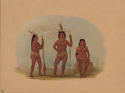 Capo Klahoquaht, sua moglie e suo figlio da George Catlin