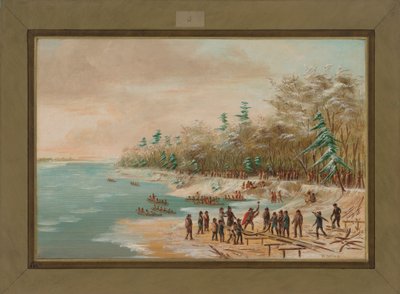 La Salle pianta il primo bullone per il Griffin, 26 gennaio 1679, 1847-48 da George Catlin
