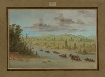 Il gruppo di La Salle entra nel Mississippi in canoa, 6 febbraio 1682 da George Catlin