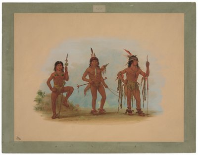 Uomo di medicina Lengua con due guerrieri da George Catlin